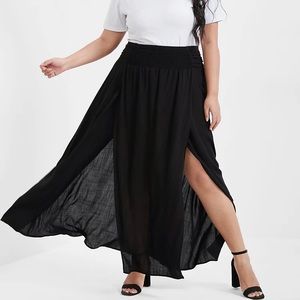 🌟3/30 ~ Double Split Skirt - BloomChic (black)